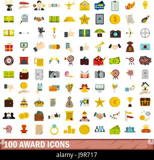 100 insignia icons set, flat style Stock Vector Image & Art - Alamy