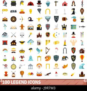 100 legend icons set, flat style Stock Vector Image & Art - Alamy