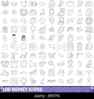 100 tax icons set. Outline illustration of 100 tax icons vector set ...