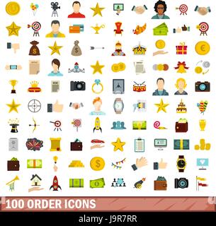 100 insignia icons set, flat style Stock Vector Image & Art - Alamy