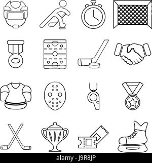 Hockey champion medal icon , outline style Stock Vector Image & Art - Alamy