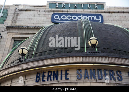London, UK. 2nd June, 2017. The O2 Academy in Brixton was sold out for the visit of Bernie Sanders, the US Senator from Vermont who ran against Hillary Clinton for the Democratic Party's 2016 Presidential nomination, to launch the paperback edition of his best-selling book ‘Our Revolution: A Future To Believe In'. Credit: Mark Kerrison/Alamy Live News Stock Photo