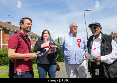 Ian Cooper, Labour Party candidate for Halesowen and Rowley Regis constituency campaigning in the locality. Election 2017 political party MP Stock Photo