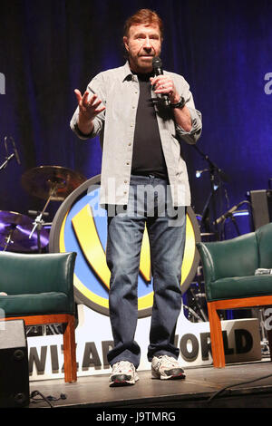 Philadelphia, PA, USA. 3rd June, 2017. Chuck Norris speaking at Wizard World 2017 at the Pa Convetion Center in Philadelphia, Pa on June 3, 2017 Credit: Star Shooter/Media Punch/Alamy Live News Stock Photo