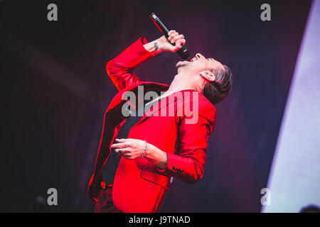 London, UK. 3rd June, 2017. Dave Gahan, Martin Gore, and Andy Fletcher of the British elctronic band, Depeche Mode, perform at the London Stadium on the only UK date of their 2017 'Spirit' global tour Credit: Myles Wright/ZUMA Wire/Alamy Live News Stock Photo