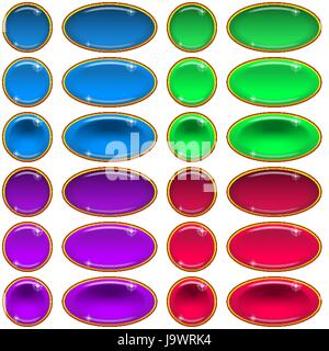 Glass Buttons, Set Stock Vector