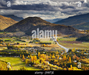 Autumn landscape, near Queenstown, New Zealand Stock Photo