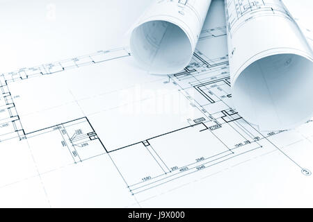 architectural project, floor plan blueprints, construction plans ...