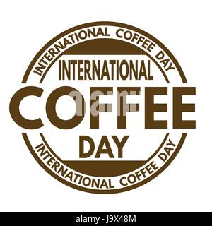 International coffee day grunge rubber stamp on white background, vector illustration Stock Vector