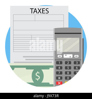 Payment of financial taxes icon. Financial services vector illustration Stock Photo