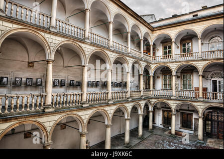 Italian Courtyard in Lviv (Ukraine) Stock Photo