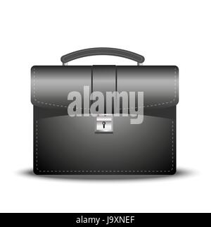 business brief-case on a white background, vector illustration Stock Vector