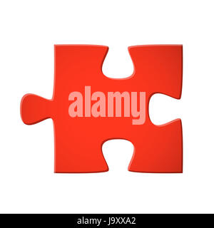 puzzle piece red Stock Photo