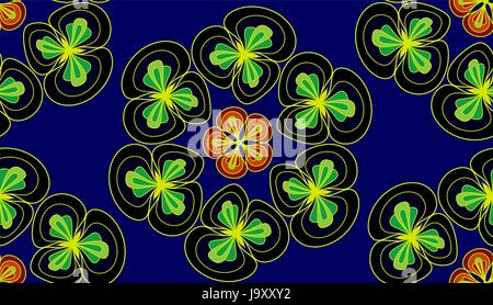 Floral seamless pattern in dark blue color Stock Vector