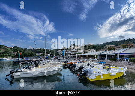 Agios Stefanos a small tourist resort on the north east coast of Corfu Stock Photo