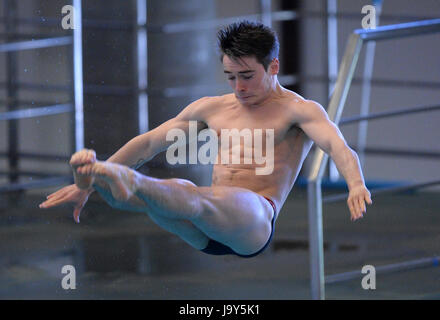 Daniel Goodfellow competing in the Mens 3m during the British Diving Championships at the Royal Commonwealth Pool, Edinburgh. Stock Photo