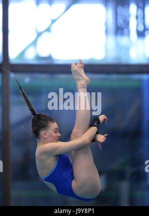Ruby Bower Ruby Bower competing in the 10m platform during the British Diving ...