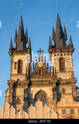 Church of Our Lady before Tyn seen from the Old Town Square in Prague, Czech Republic Stock Photo