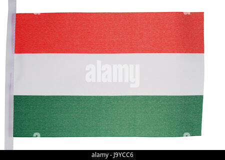 Hungarian flag against a white background Stock Photo