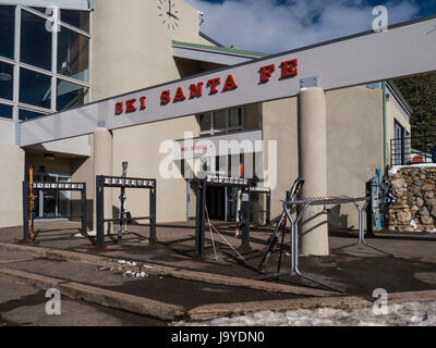 Base lodge, Ski Santa Fe, Santa Fe, New Mexico. Stock Photo