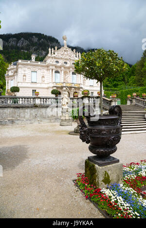 Linderhof, Germany - June 5, 2016: Linderhof Palace is a Castle in southwest Bavaria near Garmisch Partenkirchen. The Castle built by King Ludwig II o Stock Photo