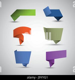 Set of Colorful Origami Speech Bubbles - Illustration in Freely Editable Vector Format Stock Vector