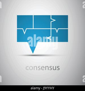 Consensus - Blue Tiled Speech Bubbles Concept - Illustration in Freely Editable Vector Format Stock Vector
