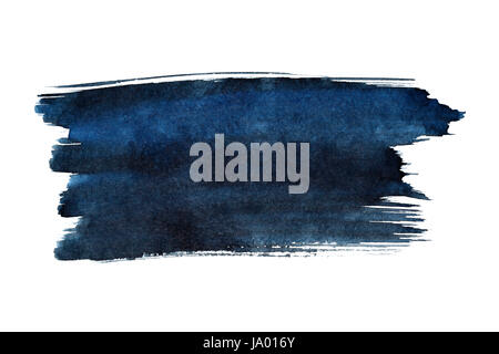 Blue brush stroke isolated on the white background. Space for a text Stock Photo