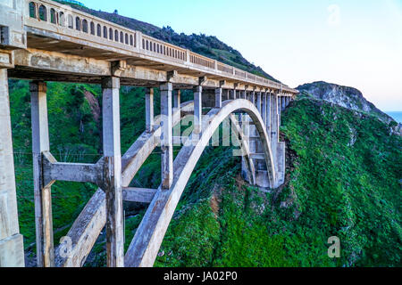 Rocky Creek Bridge at Big Sur California Stock Photo