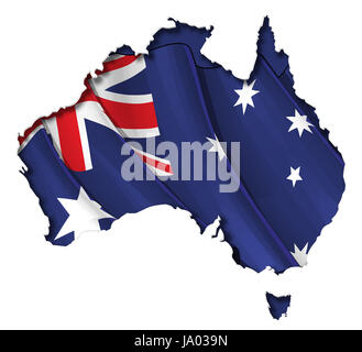 australia, flag, cut out, australian, oceania, map, atlas, map of the world, Stock Photo