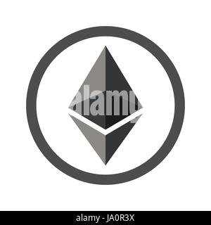 Ethereum sign flat icon for internet money Stock Vector