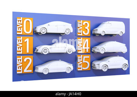 Autonomous car classification concept. 3D rendering image Stock Photo ...