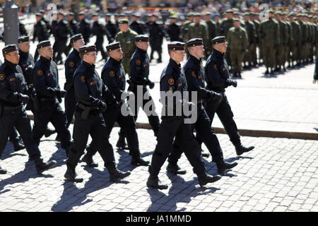 Helsinki, Finland. 4th June, 2017. Border Guards marching at the Senate Square Credit: Hannu Mononen/Alamy Live News Stock Photo