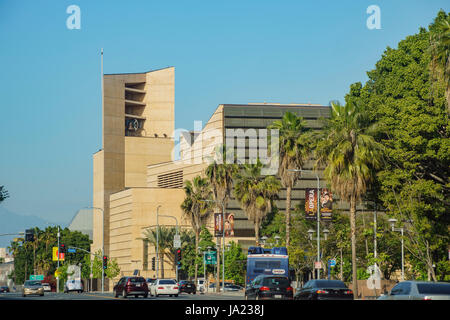Los Angeles, APR 11: Exterior view of the Cathedral of Our Lady of the Angels on APR 11, 2017 at Los Angeles Stock Photo