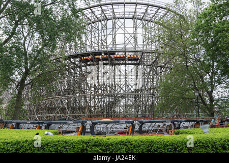 Wooden Coaster in Distance Stock Photo