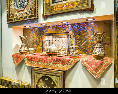 TEHRAN, IRAN - MAY 07, 2017: Shop of souvenirs and retro items for sold. Stock Photo