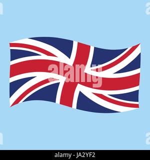 UK - Union Jack -  flag flying vector illustration Stock Vector