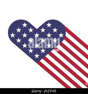 USA flag hearts shape vector illustration for Independence Day, Memorial Day or others Stock Vector