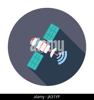 Satellite. Single flat color icon. Vector illustration. Stock Vector