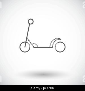 Scooter child icon. Thin line flat vector related icon for web and mobile applications. It can be used as - logo, pictogram, icon, infographic element Stock Vector