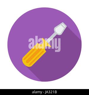 Screwdriver. Single flat color icon. Vector illustration. Stock Vector