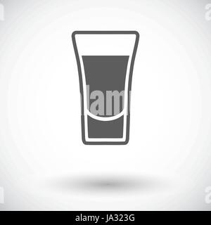 Shot drink. Single flat icon on white background. Vector illustration. Stock Vector