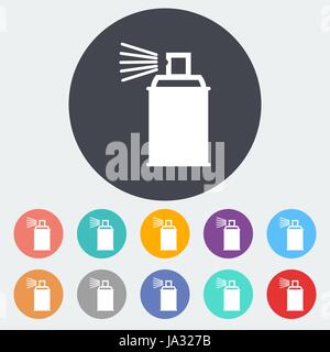 Spray with chemicals. Single flat icon on the circle. Vector illustration. Stock Vector