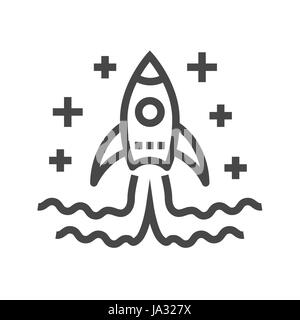 Start Up Thin Line Vector Icon. Flat icon isolated on the white background. Editable EPS file. Vector illustration. Stock Vector