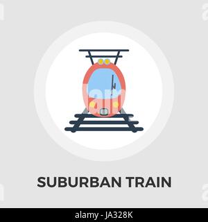 Suburban electric train icon vector. Flat icon isolated on the white background. Editable EPS file. Vector illustration. Stock Vector