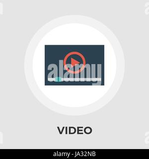 Video player icon vector. Flat icon isolated on the white background. Editable EPS file. Vector illustration. Stock Vector