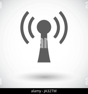 Wireless. Single flat icon on white background. Vector illustration. Stock Vector