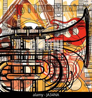 Set of musical instruments - vector illustration Stock Vector