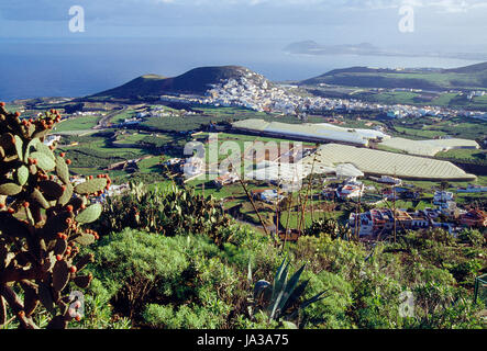 Overview from Montaña de Arucas. Gran Canaria island, Canary Islands, Spain. Stock Photo