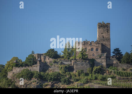 rhine, ruin, locksmith, vouch for, chateau, castle, castles, historical, rhine, Stock Photo